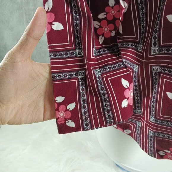 NWT CHARTER CLUB floral top M(8-10) 100% Pima Cotton Multi Colore Knit Boat Neck - Picture 6 of 10